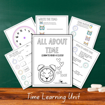 Preview of All About Time Learning Unit- How to read a digital and analog clock