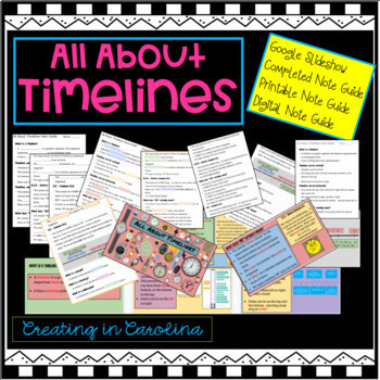 Preview of All About Timelines Presentation and Note Guides