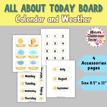 Preview of All About Today Board | Daily Calendar & weather | summer Morning Activities