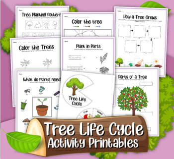 Preview of All About Trees Life Cycle Coloring Pages Worksheets Activities