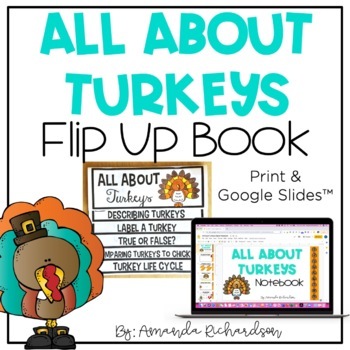 Preview of All About Turkeys Activities Flip Up Book