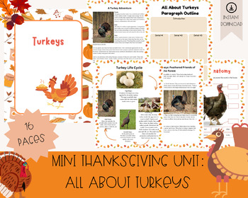 Preview of All About Turkeys: Science Curriculum, Homeschool Curriculum, Nature Study