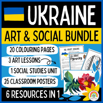 Preview of Ukraine Bundle: Full Social Unit, Folk Art Lessons, Pysanky & ESL Posters