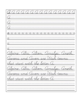 All About Utah Cursive Handwriting Book by Teddy Bear Corner | TpT
