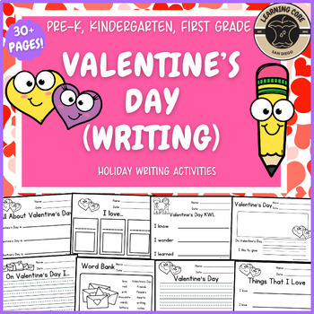 Preview of All About Valentine's Day Writing Activities PreK Kindergarten First TK