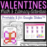 Valentine's Day Activities Printable and for Google Slides