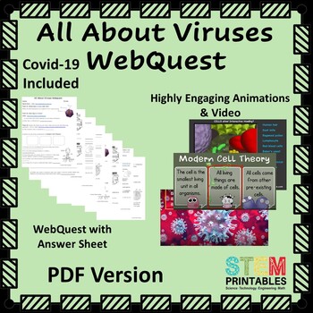 Preview of Distance Learning | All About Viruses Webquest - Cell Biology & Immune System