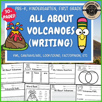 Preview of All About Volcanoes Writing Volcano Science Unit PreK Kindergarten First Grade