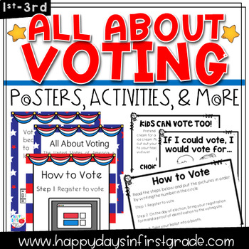 Preview of All About Voting Activities and Posters 1st, 2nd, & 3rd Grade