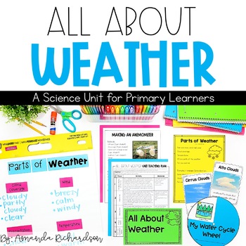 Preview of Weather Unit: Weather Tools, Weather Chart, Water Cycle, and Seasons Activities