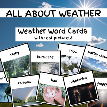 Preview of All About Weather - 16 Word Cards with Real Pictures for Science or Writing