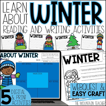 Preview of All About Winter Reading Comprehension Activities Webquest & Writing Craft