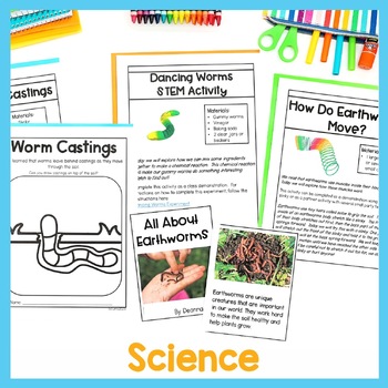 All About Worms PreK or Preschool Unit - Earthworms Science, Crafts ...