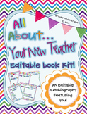 Rainbow Chevron All About Your New Teacher! Editable Book Kit