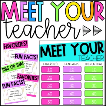 Preview of All About My Teacher Game | Get to Know You Game | Back to School Game