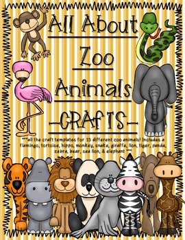 Preview of All About Zoo Animals-CRAFTS! (13 different zoo animal crafts!)