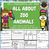 All About Zoo Animals Reports Zoo Writing Bundle PreK Kind