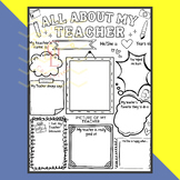 All About my teacher Appreciation Thank You writing craft 