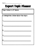 All About or Expert Topic Graphic Organizer