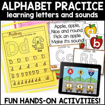 Alphabet Practice Activities by Miss Kindergarten Love | TpT