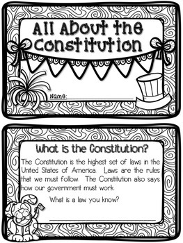 Preview of All About the Constitution Flipbook