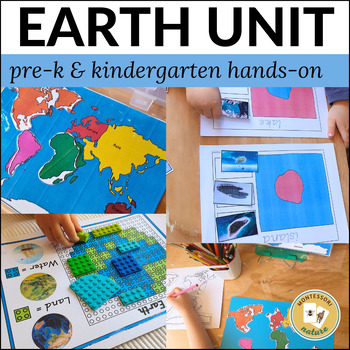 Preview of All About the Earth Pack Continents Land and Water Forms Montessori
