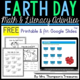 Free Earth Day Printable & Digital Math and Literacy Activities
