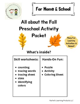 Preview of All About the Fall Preschool Activity Packet