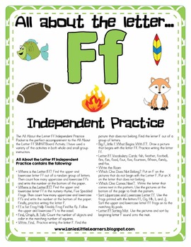 Preview of All About the Letter F Independent Practice - Letter of the Week