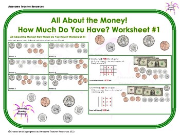 Preview of All About the Money! How Much Do You Have? Worksheet #1