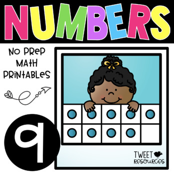 Preview of All About the NUMBER NINE ~ NO PREP Number Sense Kindergarten Math Printables