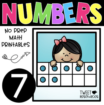 Preview of All About the NUMBER SEVEN ~ NO PREP Number Sense Kindergarten Math Printables