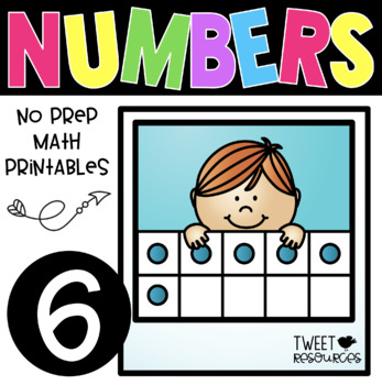 Preview of All About the NUMBER SIX ~ NO PREP Number Sense Kindergarten Math Printables