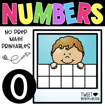 Preview of All About the NUMBER ZERO NO PREP Kindergarten Math Printables