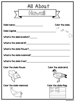 All About The State Hawaii Worksheets 2nd 5th Grade Us Geography And History