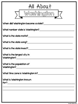 all about the state washington worksheets 2nd 5th grade us geography history