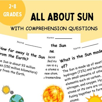 Preview of All About the Sun