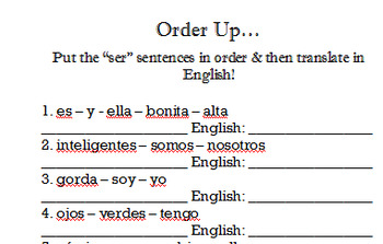 All About the Ser Verb Packet by Brittany Baxter | TPT
