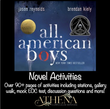 Preview of All American Boys Novel Activities (Digital Files included)