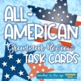 All American Patriotic Grammar Mixed Review Task Cards for