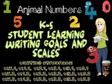 All Animal Number K-5 Writing Learning Goals and Scales - 