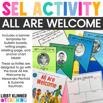 Preview of All Are Welcome Banner - First Day of School Book Companion for Back to School