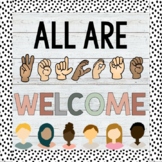 All Are Welcome Bulletin Board | ASL | Boho | Pastel | Bri