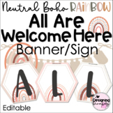Neutral Boho Rainbow All Are Welcome Here Bulletin Board B