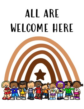 All Are Welcome Here Poster by Souly Natural Creations | TpT