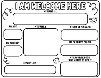 Preview of All Are Welcome Here Worksheet