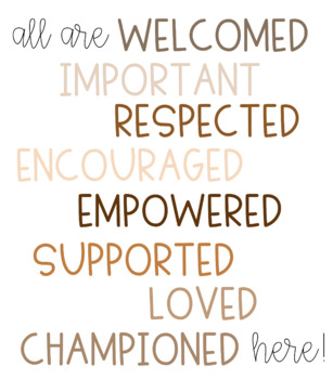 Preview of All Are Welcome Poster, Classroom Decor and Resource, Diversity and Inclusion