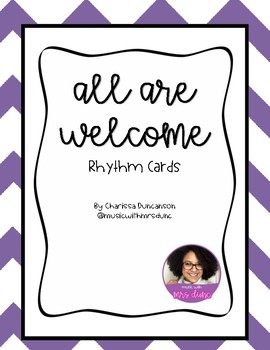 Preview of All Are Welcome Rhythm Cards [2 beat rhythm block composing cards]