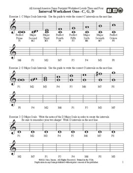 Preview of All Around America Level 3 and 4 Interval and Chord writing worksheets
