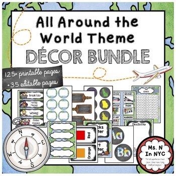 Preview of 'All Around The World' Classroom Decor Bundle